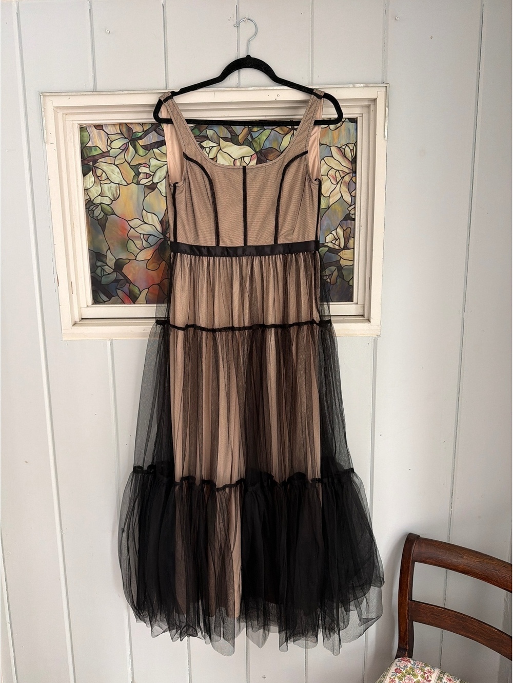 Pinch Women's Sleeveless Sheer Overlay Midi Dress, Size Small